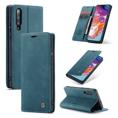 CaseMe Samsung Galaxy A70 Vintage Etui - Blå