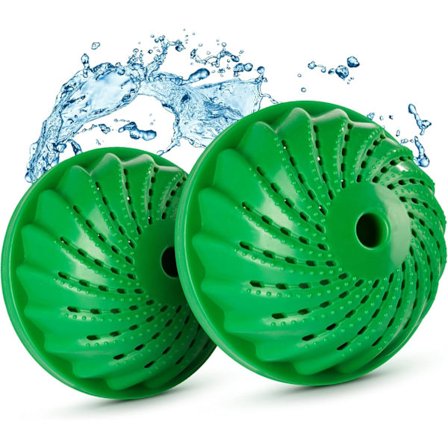 2 x Vaskeballer (Grønn) Vaskemaskin med keramiske kuler -