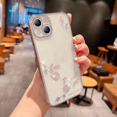 Rosemønster Elektroplettering Silikone Telefon Cover kompatibel med Iphone 14