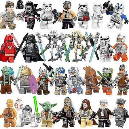 29 stk Mini Star Wars Serie Byggeklossfigur Luke Darth Vader Jedi Master Yoda Mandalorian Leke-Xin
