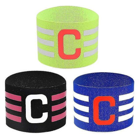 3 kpl Jalkapallojoukkueen kapteenin käsivarsinauhat, säädettävä jalkapallonauha jalkapallojoukkueen kapteenille aikuisille ja nuorille, kapteenin 