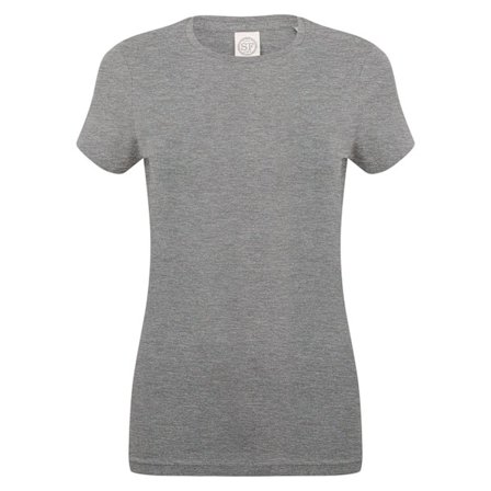 SF Dam/Kvinnor Feel Good Heather Stretch T-Shirt 10 UK Grå