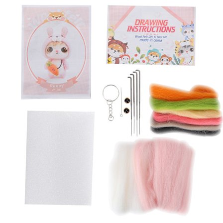 Nålefilting ull kjemisk fiber plysj dukke making DIY materiale nål håndlaget håndverk (198# Kanin)