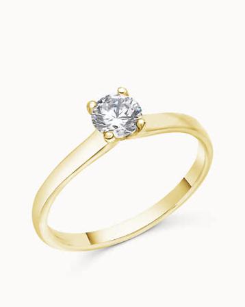 Diamantring Emma 18K Gult Gull Naturlig Diamant 0.30 Carat - Forlovelsesringer & Gifteringer hos Vanbruun