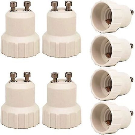 8 stk. GU10 Adapter til E14 Pæresokkel Konverter til Glødepærer