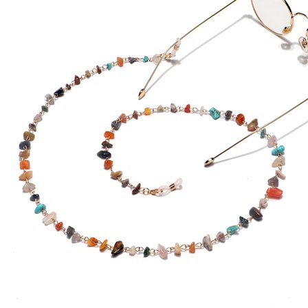 Värikäs kivisilmälasiketju Kaulakoru Lukulasit Aurinkolasit Hihnanpidike Kaulahihna (Kultainen)