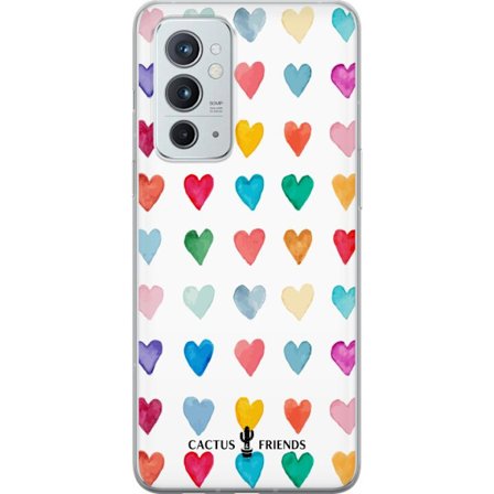 Yhteensopiva Puhelinkuori OnePlus OnePlus 9RT 5G Cactus and Friends - Watercolor Love Grid