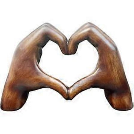 Kjærlighetshjerte Håndskulptur, Hjertehender Skulptur, Hånd Kjærlighet Gest Skulptur