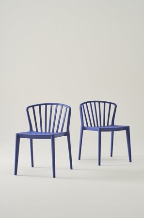 Jotex - Utestol 2-pk Mørk koboltblå - VÄBY - Kjøp Spisestoler & kjøkkenstoler hos Jotex