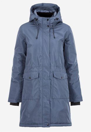 Cellbes of Sweden - Funksjonsjakke med fastsydd hette i gråblå for damer i størrelse 34/36