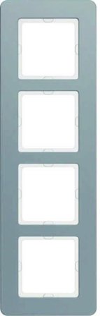 Hager 10146074 Täckram för Berker Q.7, aluminium 4-fack, Strömbrytare & vägguttag