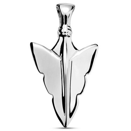 Lenard Gravel Silver-Tone Arrowhead Pendant for Men - Necklace pendants