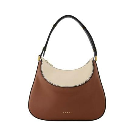 Marni Small Hobo W/Zip in Multicolour Leather Brun, Dame Håndtasker, Størrelse: ONE Size