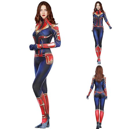 Captain Marvel Cosplay Hero Suit Kvinder Captain Marvel Kostume Halloween Party Dress Up BodysuitBY