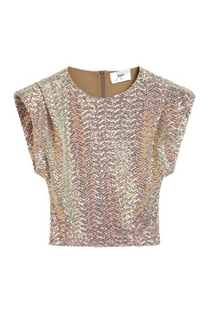 Sunset Sequin Top Iridescent Beige S