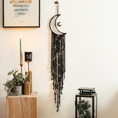 Bohemisk chic macramé väggbonad mandala måndrömsfångare