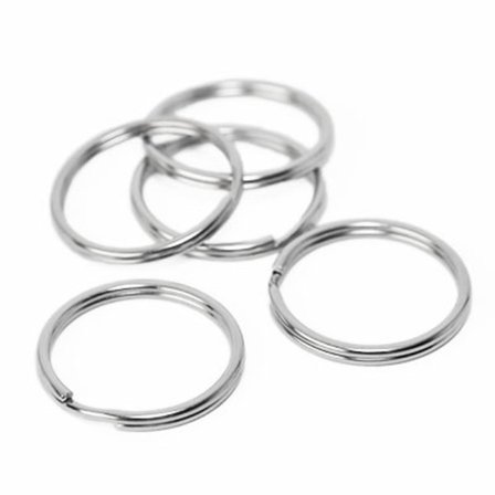 Nyckelringar, 25 mm, rostfritt stål, 5 st