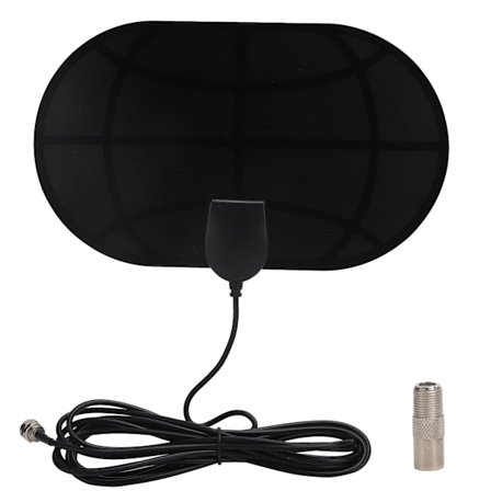 Inomhus HD-digitalantenn med hög förstärkning, TV-antenn, satellitsignalmottagare, svart oval