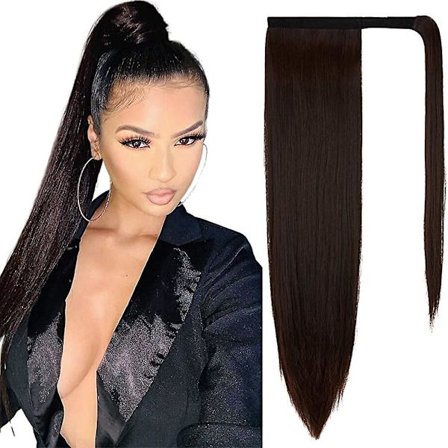 28 tommer hestehale forlængelse lang lige wrap around clip i syntetisk fiber Acsergery gave