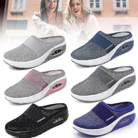 Vuxen luftkudde Promenadskor Andas Casual Mesh Slip On Walking Skor för utomhus inomhus Nytt 26