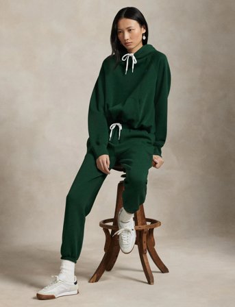 Polo Ralph Lauren Shrunken Fit Fleece Hoodie - Green - M