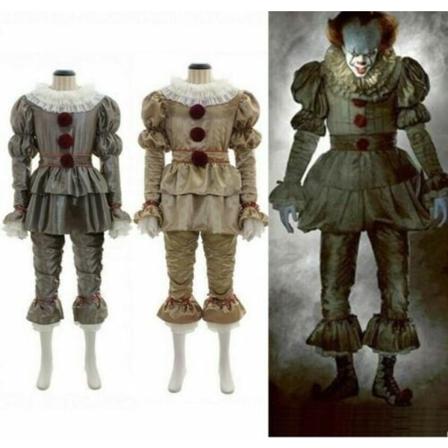 Halloween Cosplay Stephen King's It Pennywise Clown Mask Kostume Mask uden LED One size Gold Men 3XL