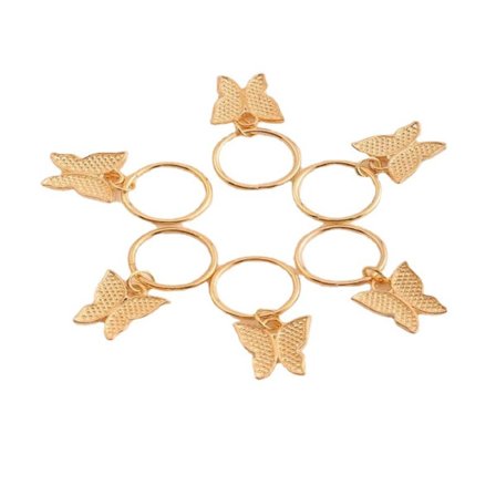 Gyllene fjärilshårflätningskedja Långt tofshuvudstycke