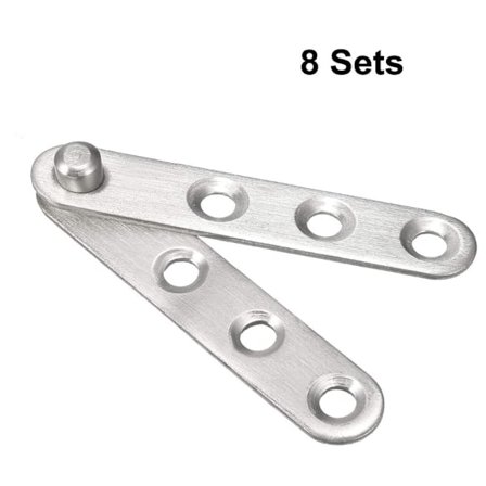 8 st rostfria dörrpivotgångjärn 360 ​​grader roterande, silver