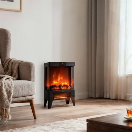 Elektrisk komfur med 3D-flammeeffekt og to opvarmningstilstande 1000/2000 W