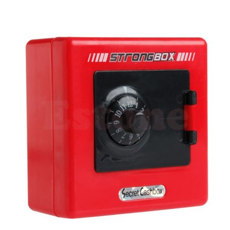 Sparegris Kode Safe Mønt Kontant Kvadrat Sparegris Sparegris Kombinationslås Rød