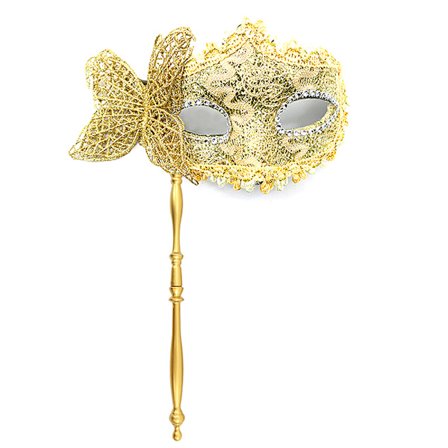 Halloween Party Mask Med Hållande Stick Maskerad Mask