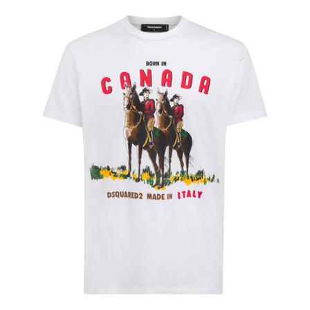 Dsquared2, T-Shirts Wit, Heren, Maat:M