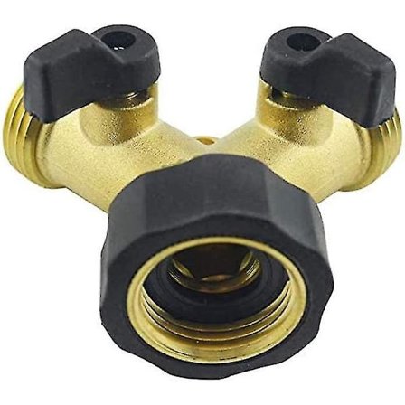 Messinkinen puutarhaletku Y-liittimellä Y-venttiilillä Venttiililiitin Puutarhaletku Mukavakahva Hanaulostulo