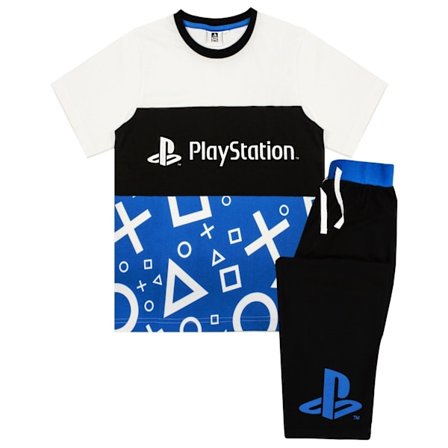 Playstation Boys Logo Pyjamas Set 7-8 år Svart/Vit/Blå
