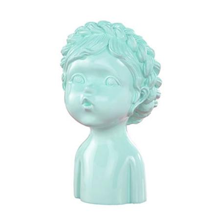 Golden Butterfly Girl Skulpturer Ornament Hart Porträtt Figuriner Heminredning Modernt hantverk Staty Rumsinredning 24cm Cyan Carmoni