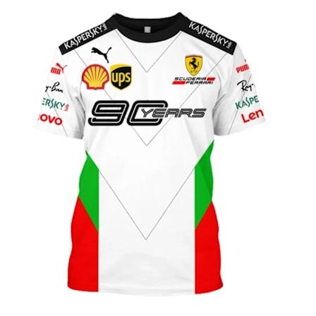 Ny F1 Racing-drakt teamversjon casual rund hals kort ermet topp white XXL