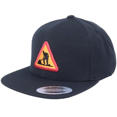 Iconic - Black - snapback - Cap - Road Work Patch Black Snapback - Hatstore