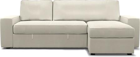 IKEA - soffa överdrag till Vilasund bäddsoffa med schäslong, Unbleached, Linne - Bemz