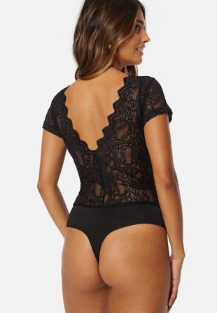 VILA Sala S/S Bodystocking Black Klær