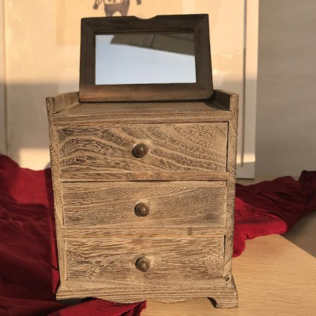 1 st Antik Vintage Trä Smyckeskrin Smyckesförvaring