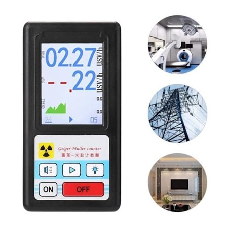 X-Ray Detektor Geiger Räknare Lättläst Multifunktionell Radioaktiv Detektor För Strålning-1st-Svart