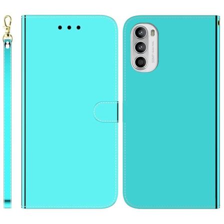 Mirror Motorola Moto G62 5g Flip Etui - Cyan Green