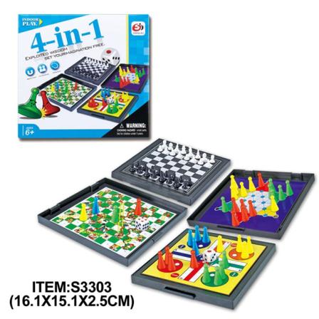 Mub - Allt-i-ett-sjakkbrett for barn, sjakk, slange, flygende sjakk, sjakk, foreldre-barn interaktive leker 4-i-1 schack/orm/damer/spelrum