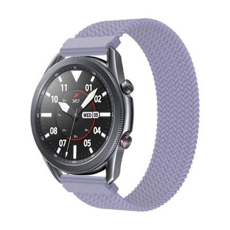 Samsung Galaxy Watch 3 (45 mm) klockarmband i elastisk nylon - Lavendel Lila Storlek: M