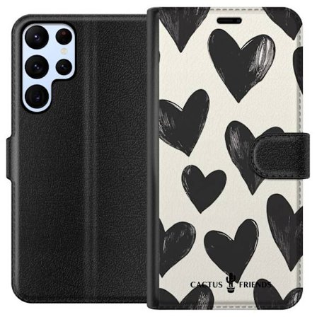 Kompatibelt Lommeboketui til Samsung Samsung Galaxy S24 Ultra Cactus and Friends - Bold Black Love Pattern