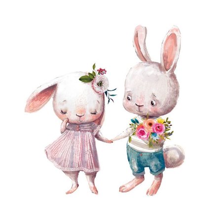 Vægklistermærker Tegnefilm kanin Decals 1 1