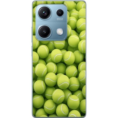 Kompatibel Mobilcover til Xiaomi Xiaomi Redmi Note 14S Mønster af grønne tennisbolde i høj detalje, sporty motiv med gentagende tekstur og stærke