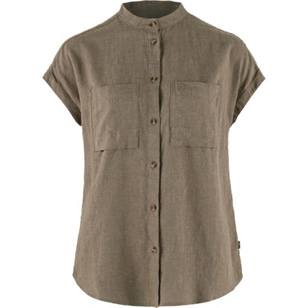 Fjällräven Women's Övik Hemp Shirt Short Sleeves in Suede Brown, Hanf | Size: Medium
