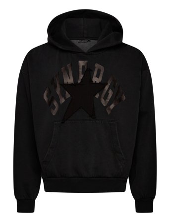 Weekday Square Loose Fit Graphic Hoodie - Black - XL