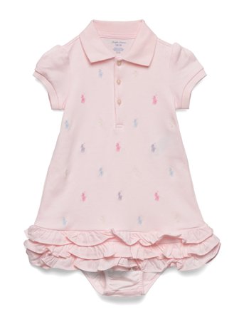 Ralph Lauren Baby Ruffled Polo Dress & Bloomer - Pink - 53-60